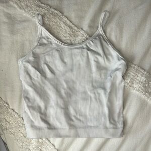 Plain white stretchy tank top